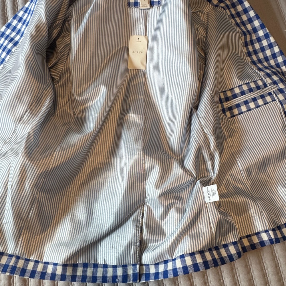 J. Crew Blue and White Gingham Blazer - Picture 10 of 11